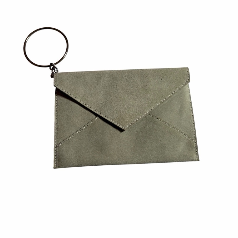 Passeggiando Ravello Italian Leather Envelope Wristlet Clutch | Taupe Gray